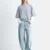 Oversized-T-Shirt aus Baumwolle mit Streifenmuster