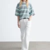 Oversized-T-Shirt aus Baumwolle mit Streifenmuster