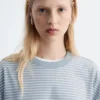 Oversized-T-Shirt aus Baumwolle mit Streifenmuster