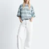 Oversized-T-Shirt aus Baumwolle mit Streifenmuster