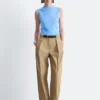 Plissierte Hose mit weitem Bein