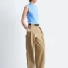 Plissierte Hose mit weitem Bein