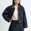 Plissierter Denim-Minirock