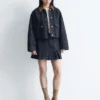 Plissierter Denim-Minirock