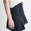 Plissierter Denim-Minirock