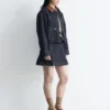 Plissierter Denim-Minirock