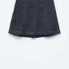 Plissierter Denim-Minirock