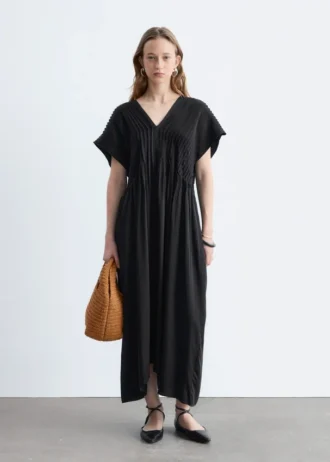 Plissiertes Dolman-Midikleid