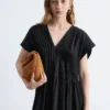 Plissiertes Dolman-Midikleid