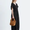 Plissiertes Dolman-Midikleid