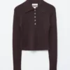 Polo-Shirt aus Merinowolle mit Rippstrick
