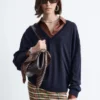 Pullover aus Merinowolle mit V-Ausschnitt