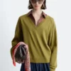 Pullover aus Merinowolle mit V-Ausschnitt