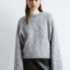 Pullover aus Mohair-Mischung mit Zopfmuster