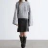 Pullover aus Mohair-Mischung mit Zopfmuster