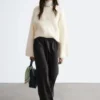 Pullover aus Mohair-Mischung mit Zopfmuster