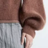 Pullover mit Ballonärmeln aus Alpaka-Mischung