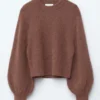 Pullover mit Ballonärmeln aus Alpaka-Mischung