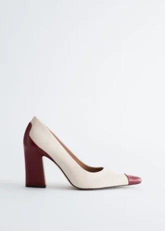 Pumps aus Leder mit Farbblöcken