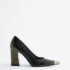 Pumps aus Leder mit Farbblöcken