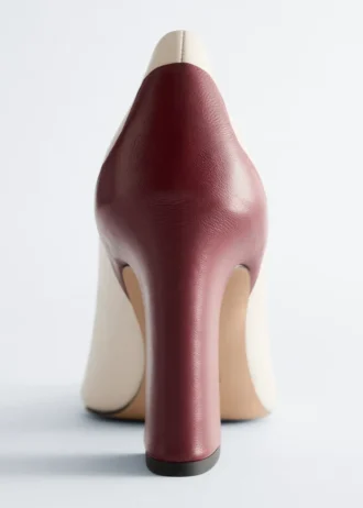 Pumps aus Leder mit Farbblöcken
