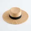 Raffia-Strohhut mit Ripsbandbesatz
