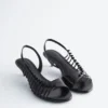 Riemchen-Ledersandalen