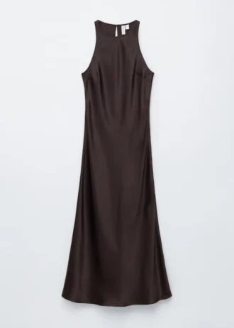 Ärmelloses Midikleid aus Satin