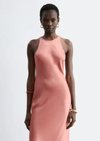 Ärmelloses Midikleid aus Satin