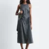 Ärmelloses Midikleid mit Kordelzug