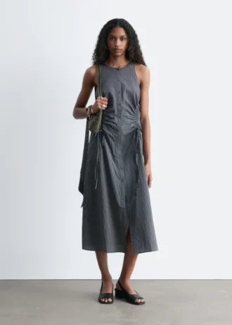 Ärmelloses Midikleid mit Kordelzug