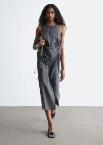 Ärmelloses Midikleid mit Kordelzug