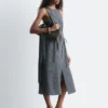 Ärmelloses Midikleid mit Kordelzug