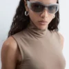 Ärmelloses Midikleid mit Rollkragen