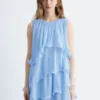 Ärmelloses Minikleid mit Rüschen
