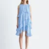 Ärmelloses Minikleid mit Rüschen