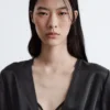 Satin-Midi-Shirtkleid