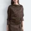 Satin-Minikleid mit Bindeband