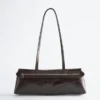Schlanke Leder-Schultertasche