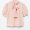 Seiden-Bluse mit Krawattenkragen