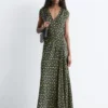 Seiden-Maxikleid mit V-Ausschnitt
