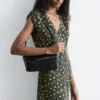Seiden-Maxikleid mit V-Ausschnitt