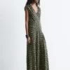 Seiden-Maxikleid mit V-Ausschnitt