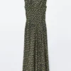 Seiden-Maxikleid mit V-Ausschnitt