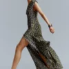 Seiden-Maxikleid mit V-Ausschnitt