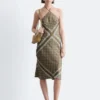 Seiden-Midikleid mit Neckholder