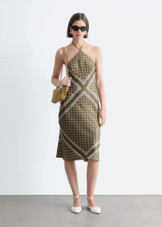Seiden-Midikleid mit Neckholder