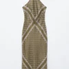 Seiden-Midikleid mit Neckholder