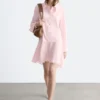Shirtkleid mit tiefem Taillenbund