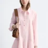 Shirtkleid mit tiefem Taillenbund